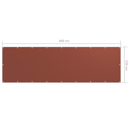 Paravento da Balcone Terracotta 120x400 cm Tessuto Oxford - homemem39