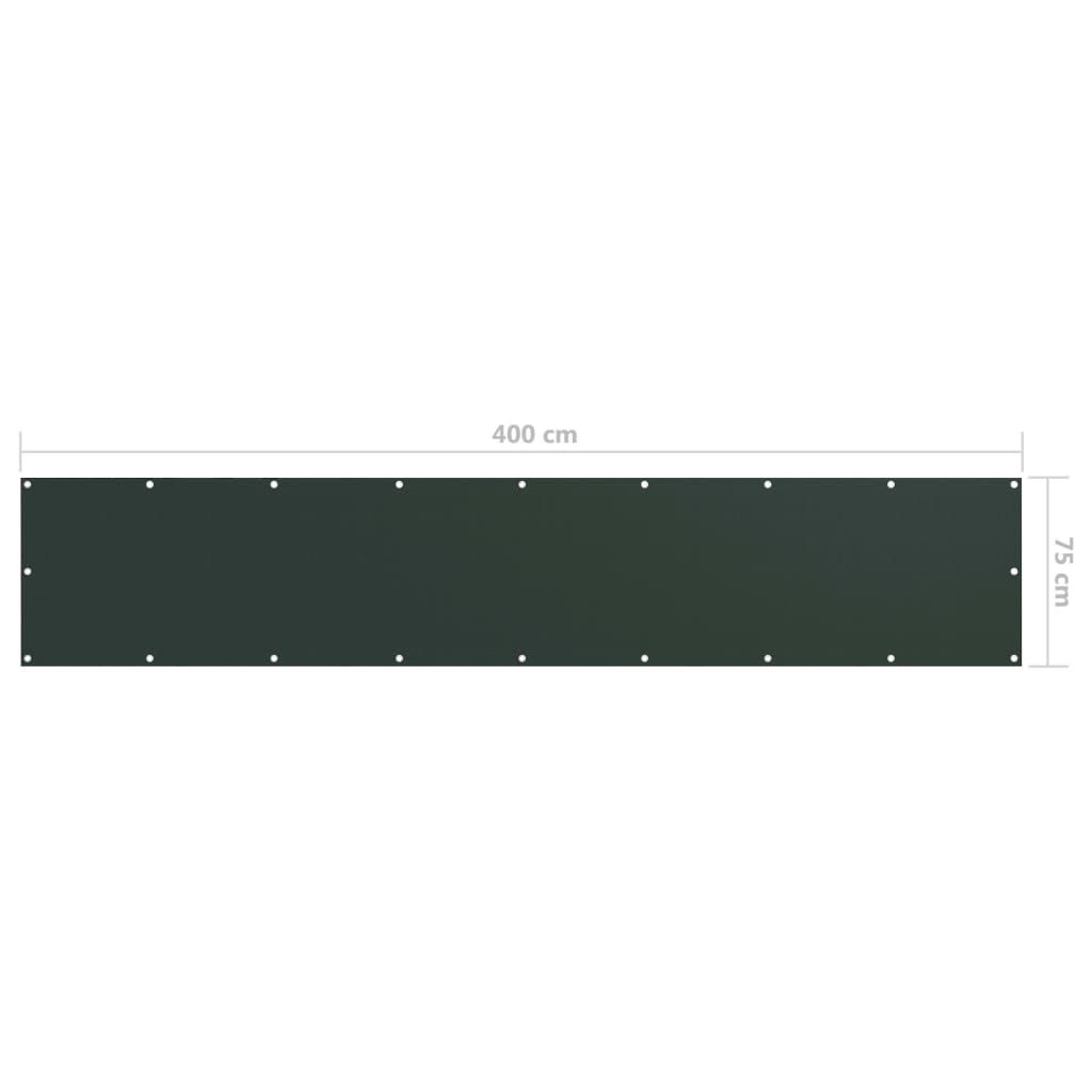 Paravento da Balcone Verde Scuro 75x400 cm Tessuto Oxford | homemem39