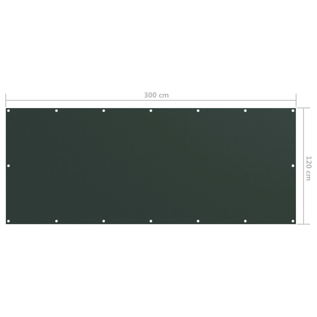 Paravento da Balcone Verde Scuro 120x300 cm Tessuto Oxford | homemem39