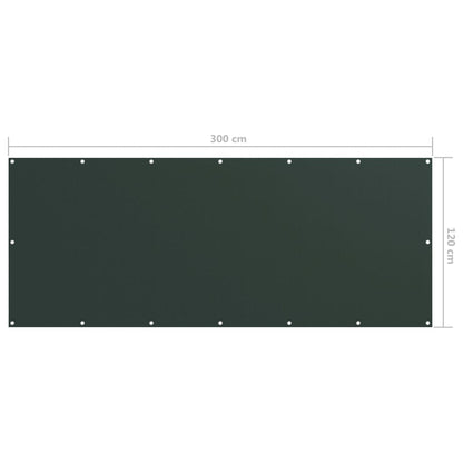 Paravento da Balcone Verde Scuro 120x300 cm Tessuto Oxford | homemem39