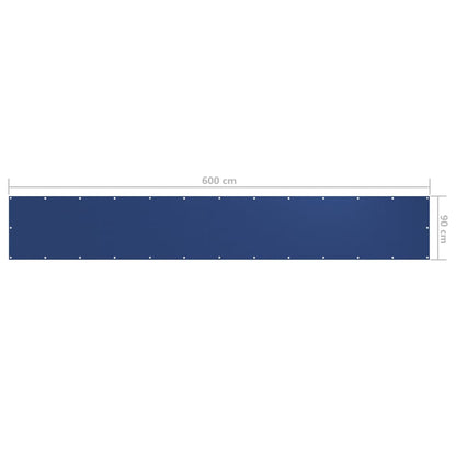 Paravento da Balcone Blu 90x600 cm Tessuto Oxford