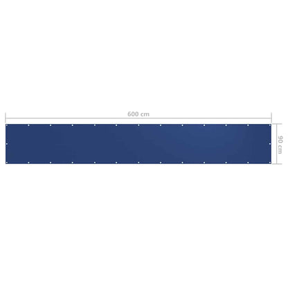 Paravento da Balcone Blu 90x600 cm Tessuto Oxford