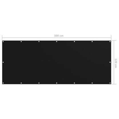 Paravento da Balcone Nero 120x300 cm in Tessuto Oxford | homemem39