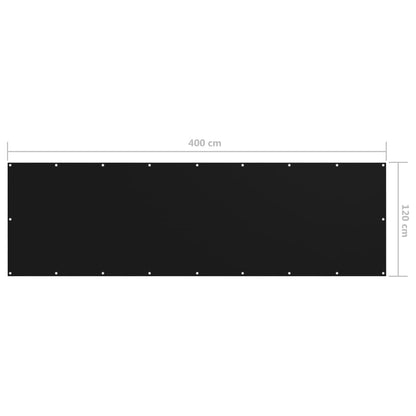 Paravento da Balcone Nero 120x400cm in Tessuto Oxford | homemem39