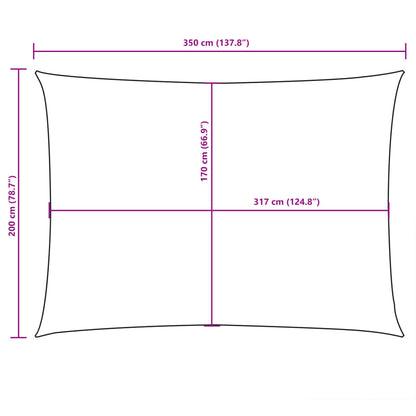 Parasole a Vela Oxford Rettangolare 2x3,5 m Antracite | homemem39