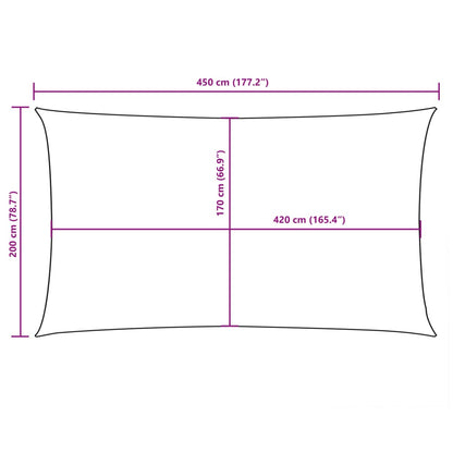 Parasole a Vela Oxford Rettangolare 2x4,5 m Antracite