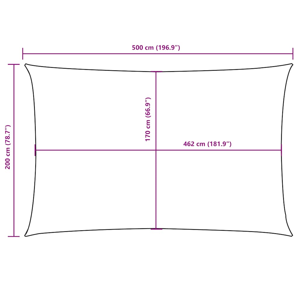 Parasole a Vela Oxford Rettangolare 2x5 m Antracite | homemem39