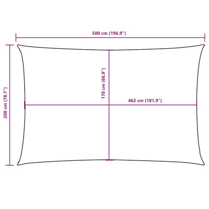 Parasole a Vela Oxford Rettangolare 2x5 m Antracite | homemem39