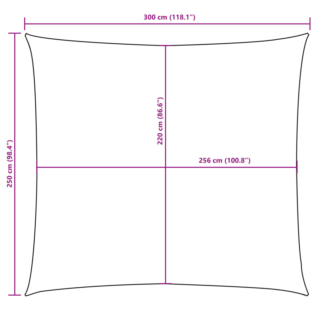 Parasole a Vela Oxford Rettangolare 2,5x3 m Antracite