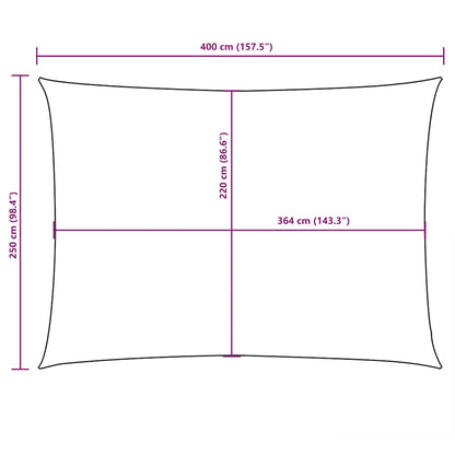 Parasole a Vela Oxford Rettangolare 2,5x4 m Antracite | homemem39