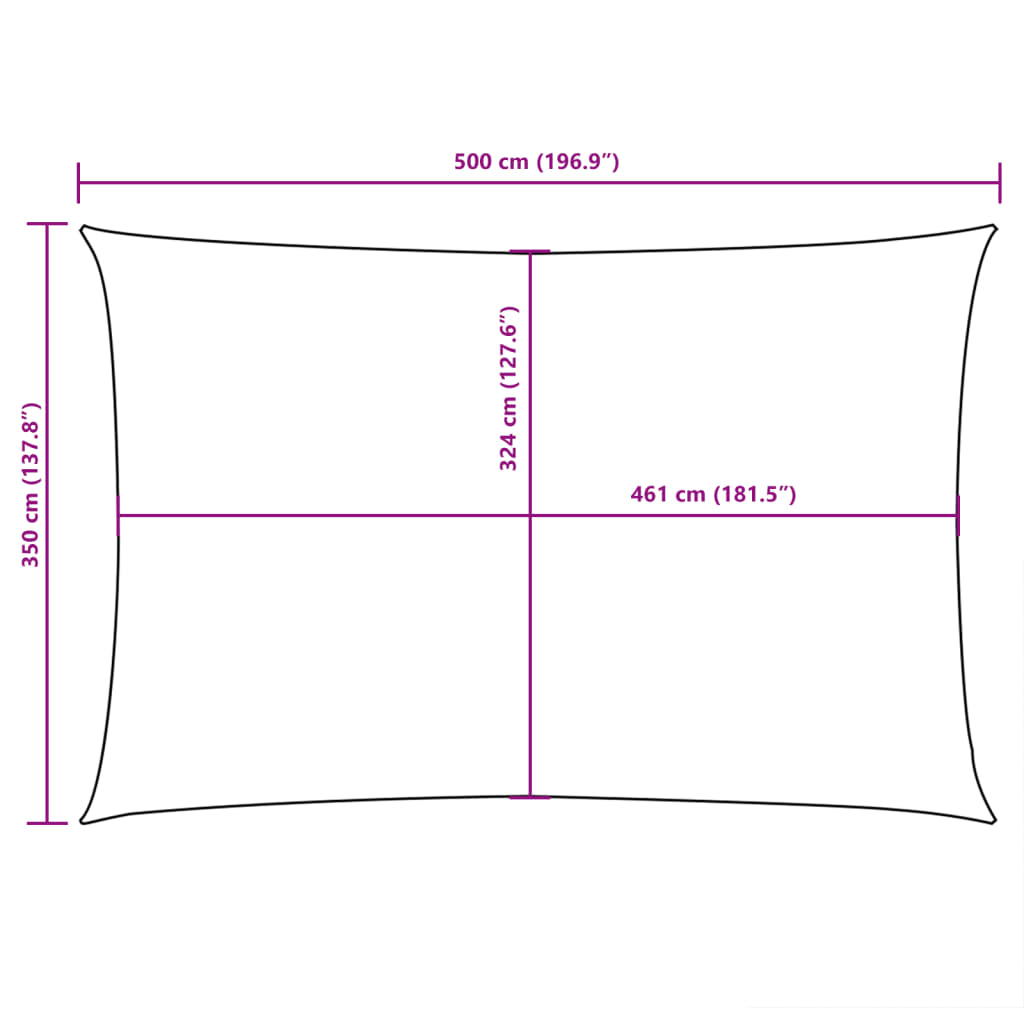 Parasole a Vela Oxford Rettangolare 3,5x5 m Antracite | homemem39
