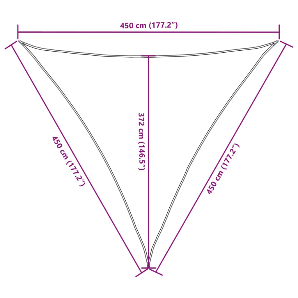 Parasole a Vela Oxford Triangolare 4,5x4,5x4,5 m Antracite