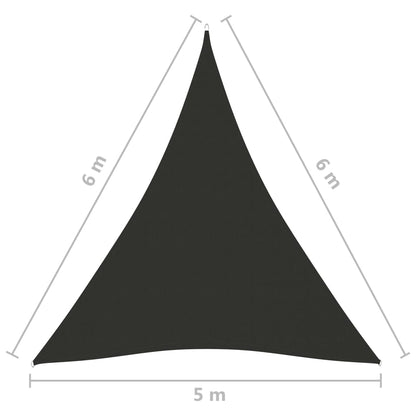 Parasole a Vela Oxford Triangolare 5x6x6 m Antracite | homemem39