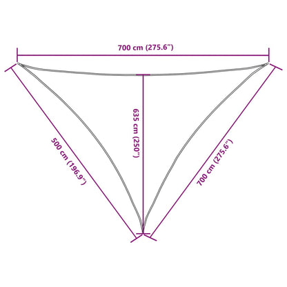Parasole a Vela Oxford Triangolare 5x7x7 m Antracite | homemem39