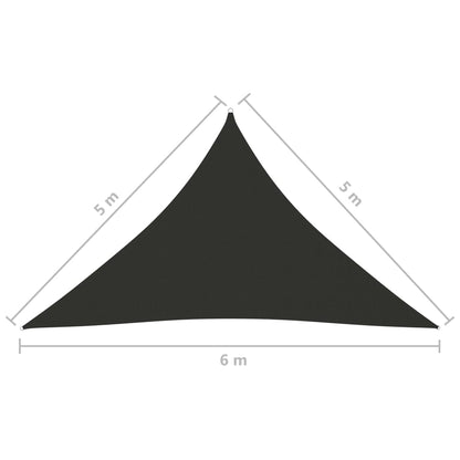 Parasole a Vela Oxford Triangolare 5x5x6 m Antracite