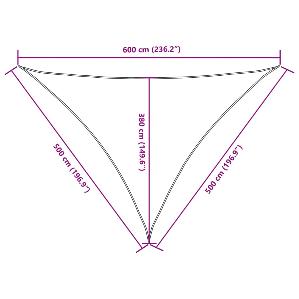 Parasole a Vela Oxford Triangolare 5x5x6 m Antracite