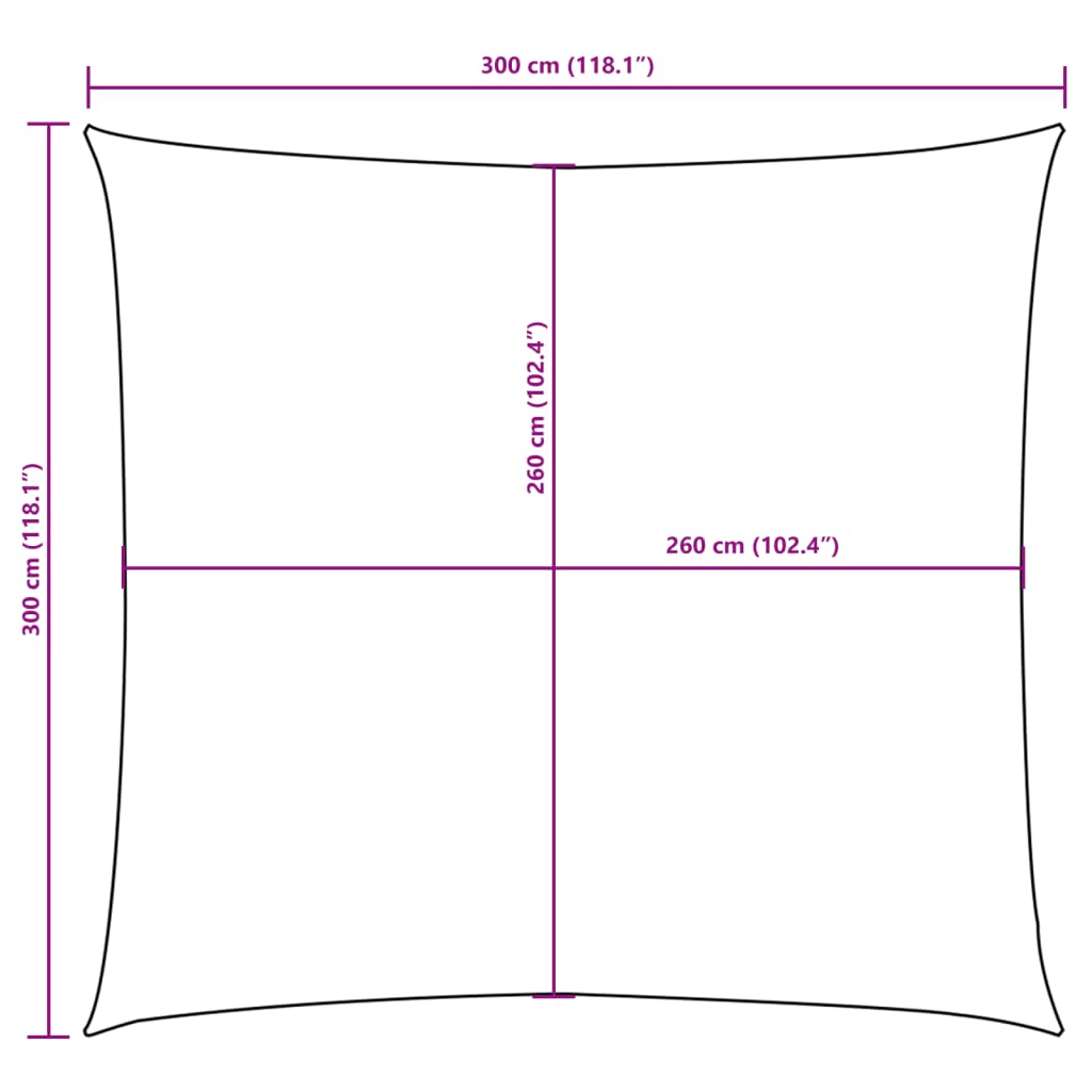 Parasole a Vela in Tela Oxford Quadrato 3x3 m Beige | homemem39