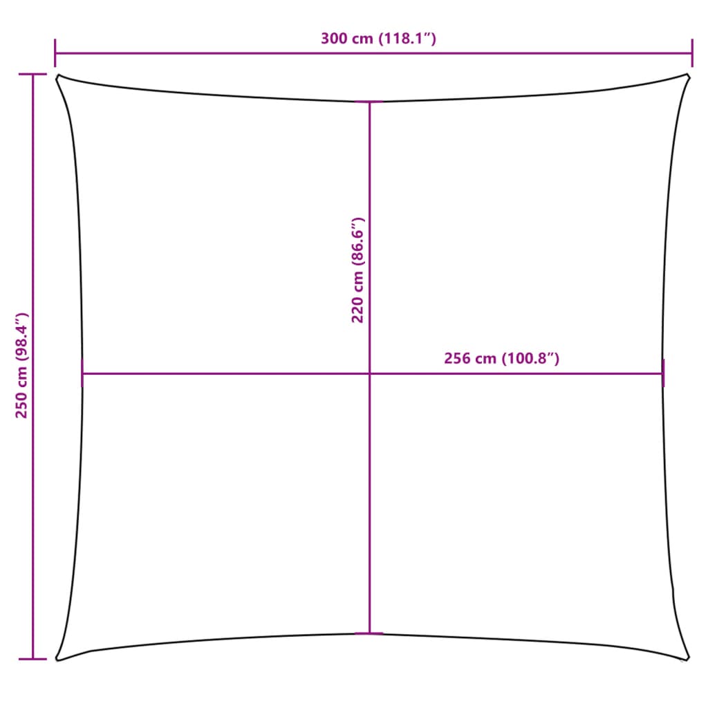 Parasole a Vela Oxford Rettangolare 2,5x3 m Beige | homemem39