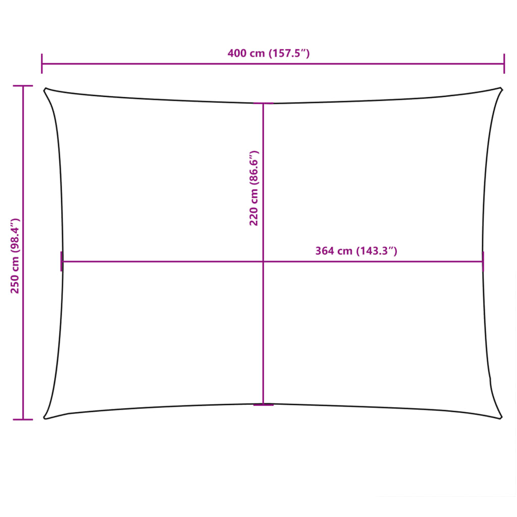 Parasole a Vela Oxford Rettangolare 2,5x4 m Beige | homemem39