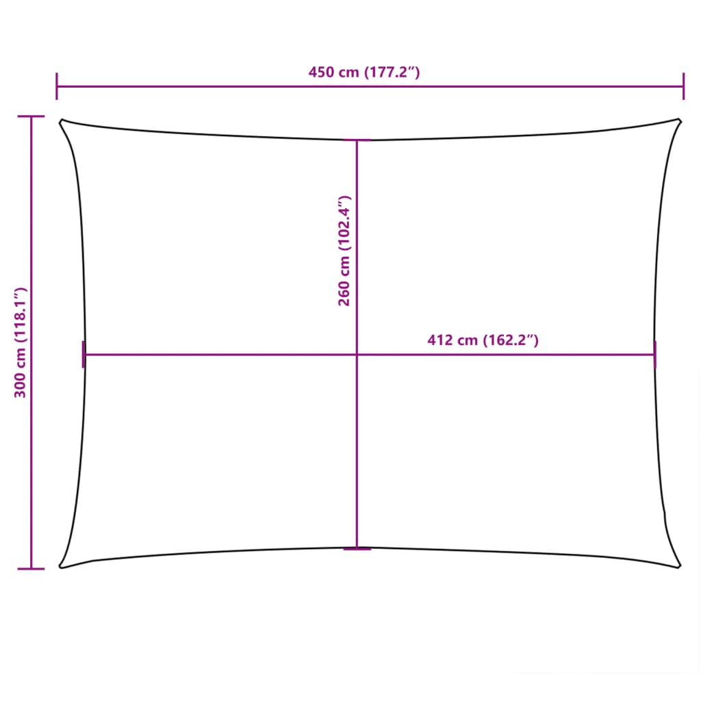 Parasole a Vela Oxford Rettangolare 3x4,5 m Beige | homemem39