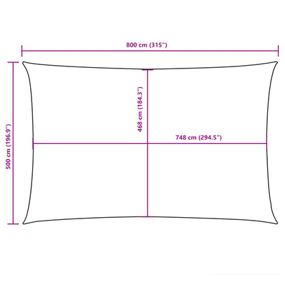 Parasole a Vela Oxford Rettangolare 5x8 m Beige | homemem39