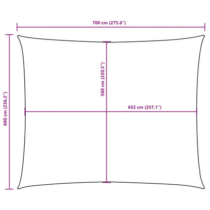 Parasole a Vela Oxford Rettangolare 6x7 m Beige | homemem39
