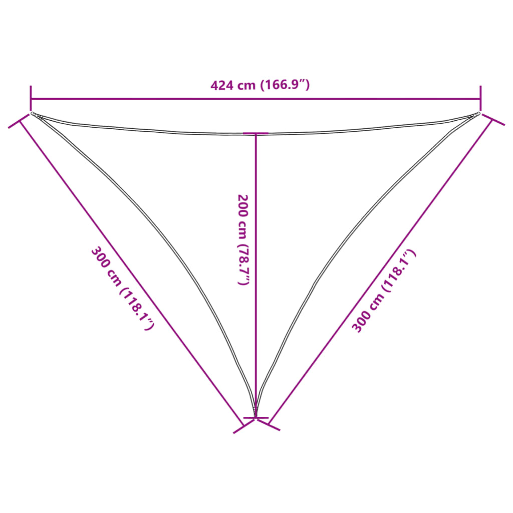 Parasole a Vela Oxford Triangolare 3x3x4,24 m Beige | homemem39
