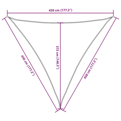 Parasole a Vela Oxford Triangolare 4,5x4,5x4,5 m Beige