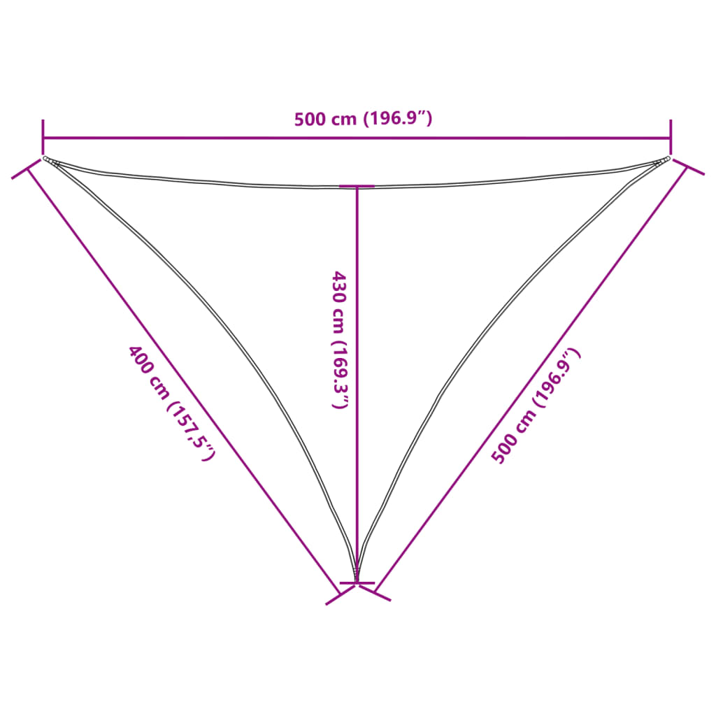 Parasole a Vela Oxford Triangolare 4x5x5 m Beige