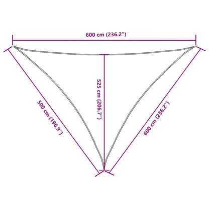 Parasole a Vela Oxford Triangolare 5x6x6 m Beige