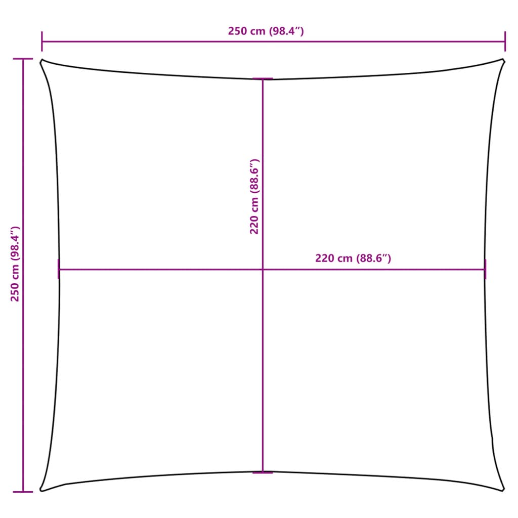 Vela Parasole in Tela Oxford Quadrata 2,5x2,5 m Crema | homemem39
