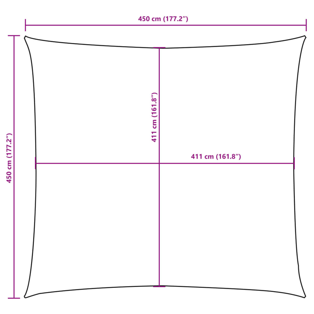 Parasole a Vela in Tela Oxford Quadrato 4,5x4,5 m Crema | homemem39
