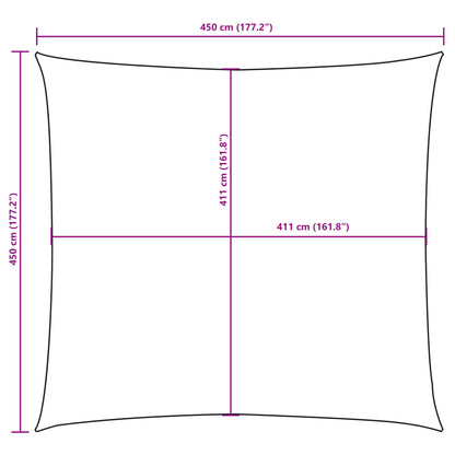 Parasole a Vela in Tela Oxford Quadrato 4,5x4,5 m Crema | homemem39