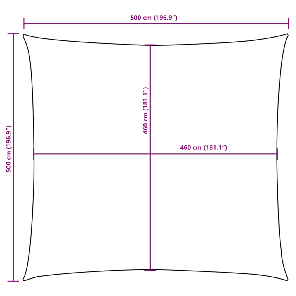 Vela Parasole in Tela Oxford Quadrata 5x5 m Crema | homemem39