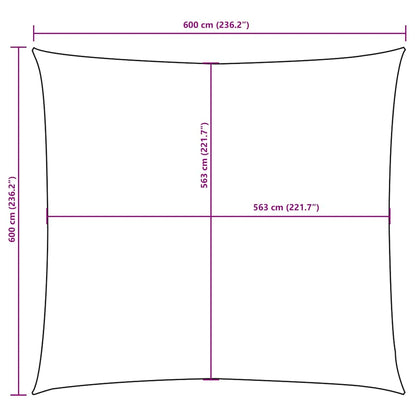 Vela Parasole in Tela Oxford Quadrata 6x6 m Crema