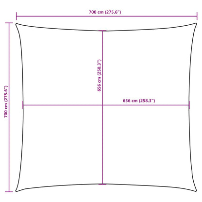 Sunshade Sail in Square Oxford Canvas 7x7 m Cream