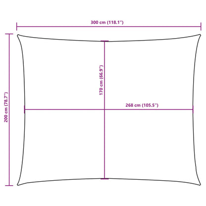 Parasole a Vela Oxford Rettangolare 2x3 m Crema