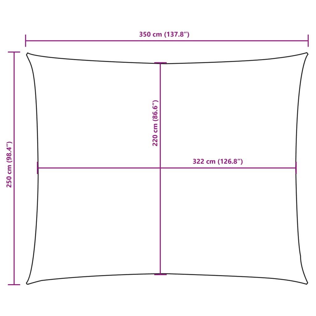 Parasole a Vela Oxford Rettangolare 2,5x3,5 m Crema