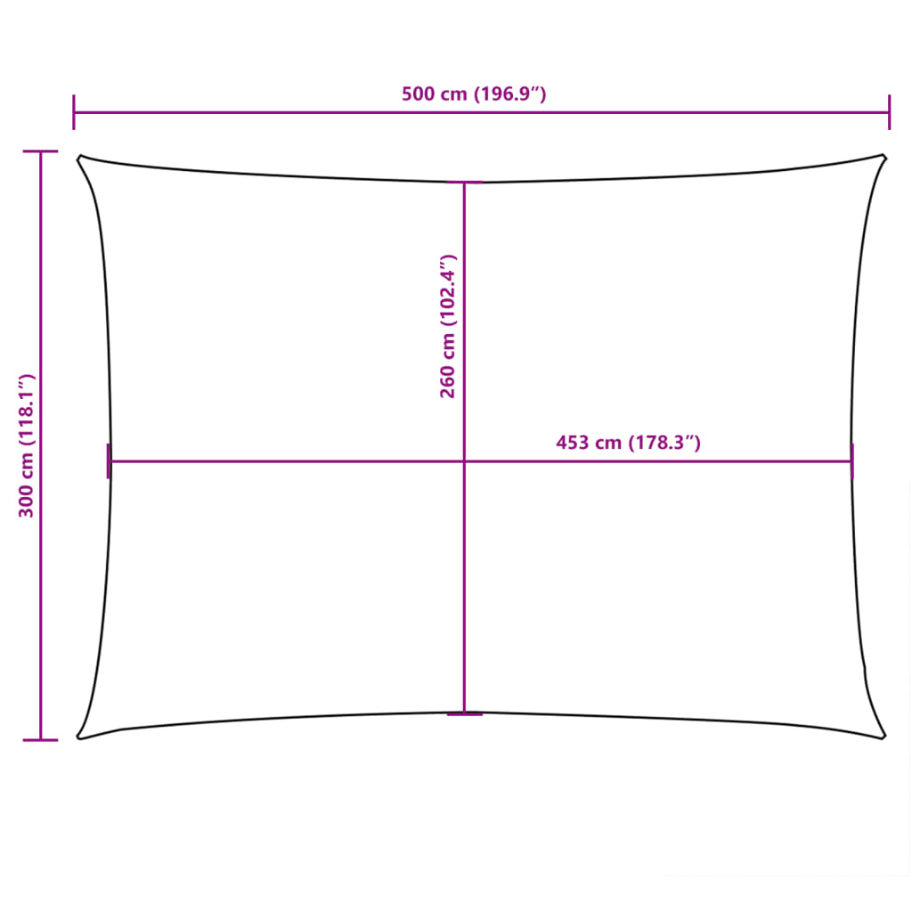 Parasole a Vela Oxford Rettangolare 3x5 m Crema - homemem39