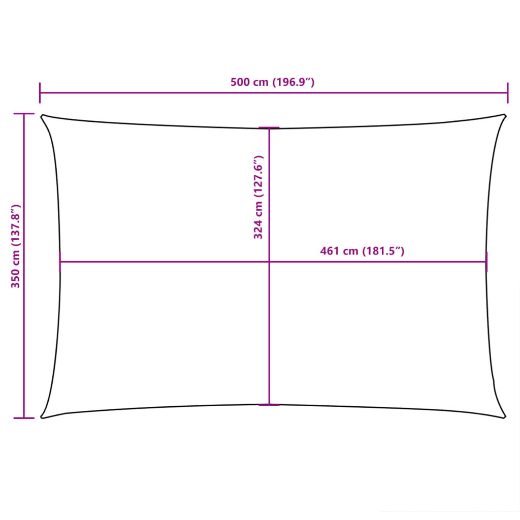 Parasole a Vela Oxford Rettangolare 3,5x5 m Crema | homemem39