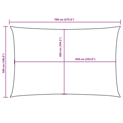 Oxford Rectangular Parasol Sail 5x7 m Cream