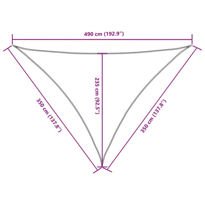 Parasole a Vela Oxford Triangolare 3,5x3,5x4,9 m Crema