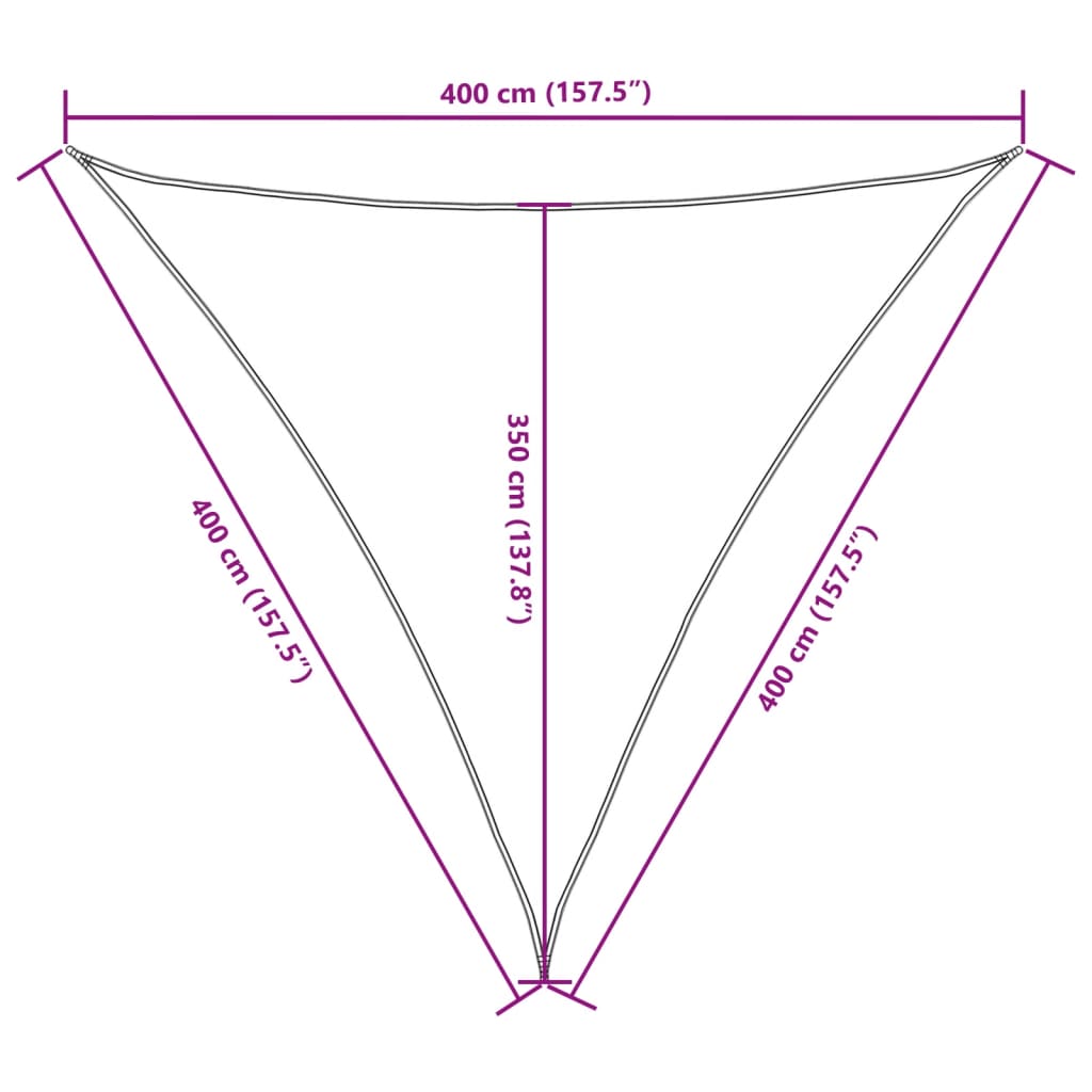 Oxford Triangular Parasol Sail 4x4x4 m Cream