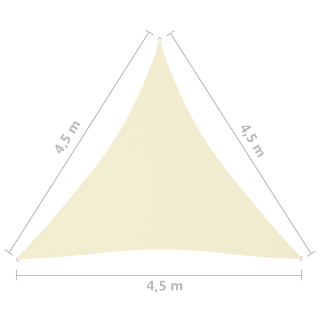 Parasole a Vela Oxford Triangolare 4,5x4,5x4,5 m Crema