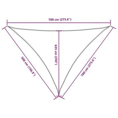 Parasole a Vela in Tessuto Oxford Triangolare 5x7x7m Crema | homemem39