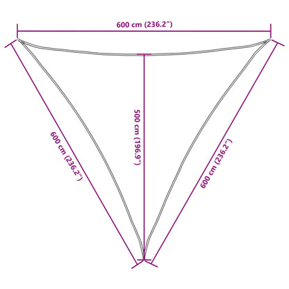 Parasole a Vela in Tessuto Oxford Triangolare 6x6x6m Crema | homemem39