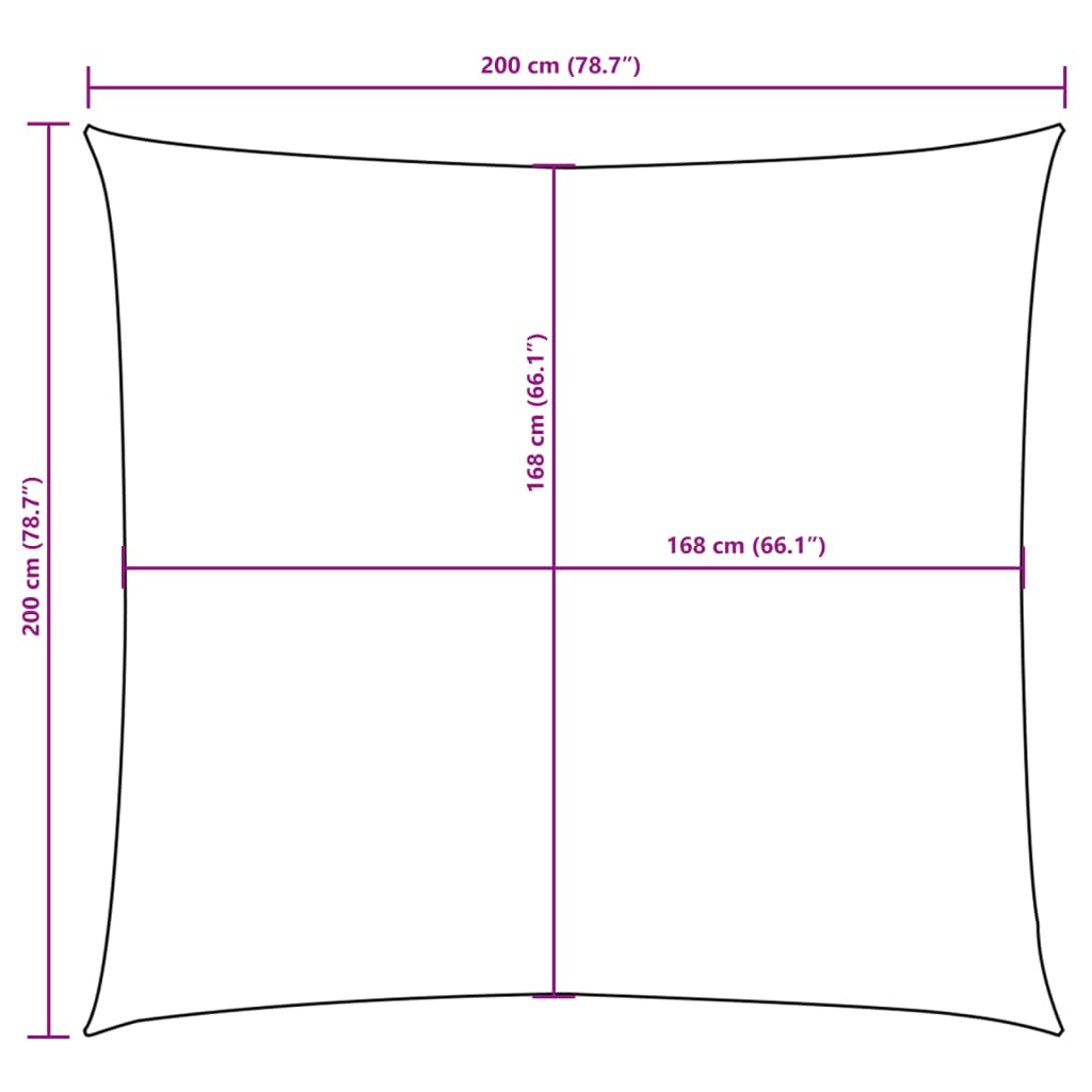 Square Oxford Canvas Sunshade Sail 2x2 m White