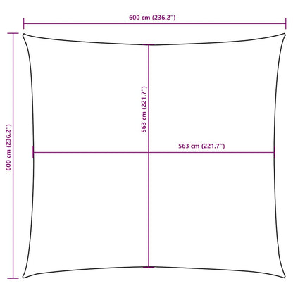 Parasole a Vela in Tela Oxford Quadrata 6x6 m Bianco