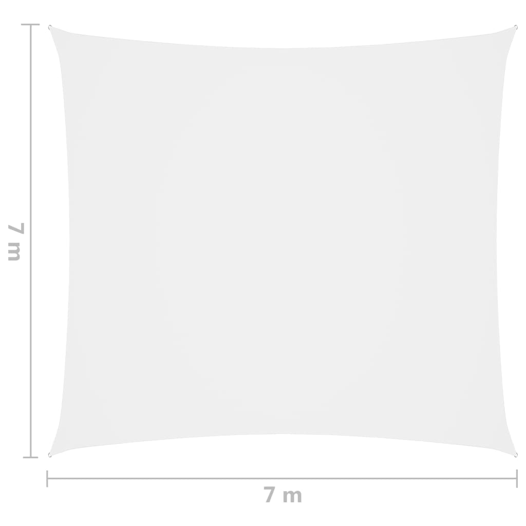 Parasole a Vela in Tela Oxford Quadrata 7x7 m Bianco