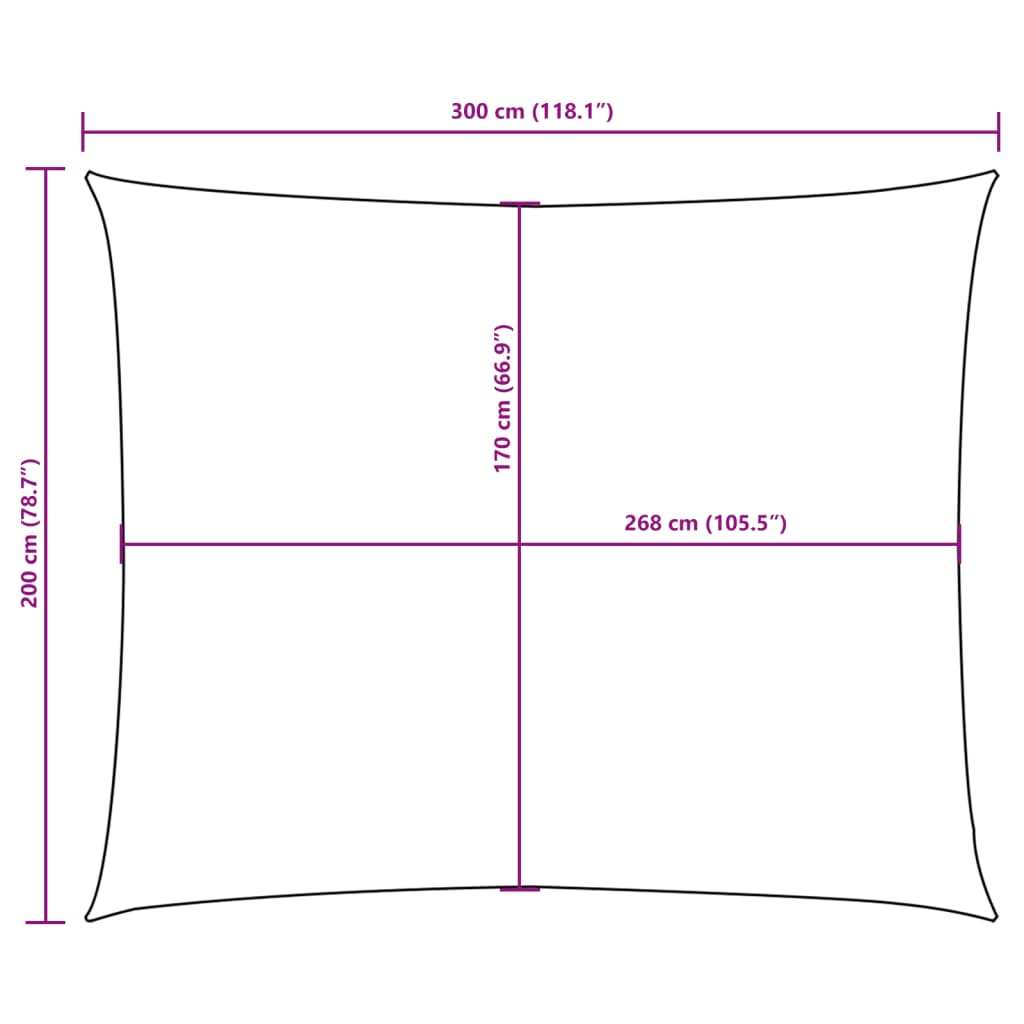 Parasole a Vela in Tessuto Oxford Rettangolare 2x3 m Bianco